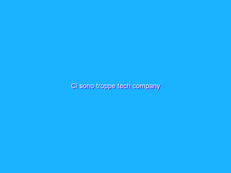 Ci sono troppe tech company